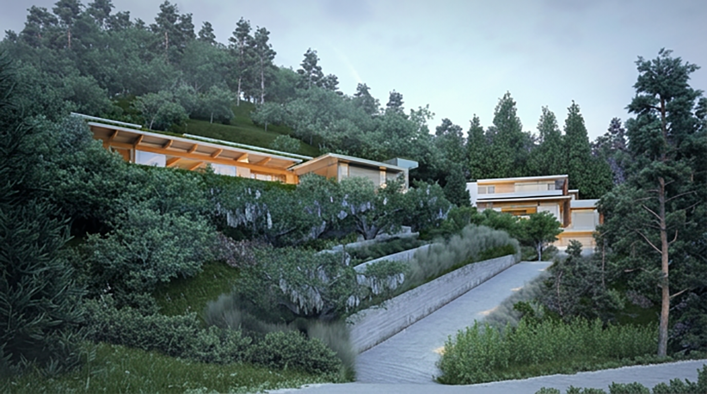 Rendering of hillside home in Mill Valley