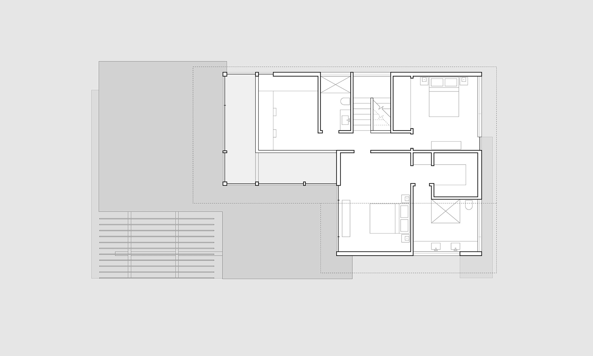 Graphic plan for Turkel Design's Axiom 2340 upper level