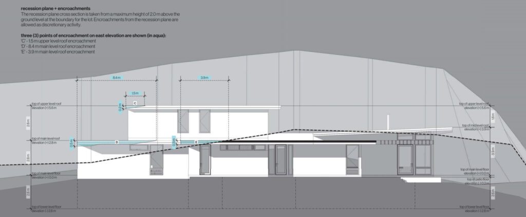 Permit drawing for a two-level modern home