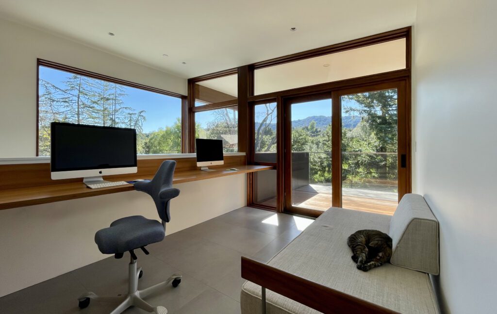 Upper-level office of a modern custom home