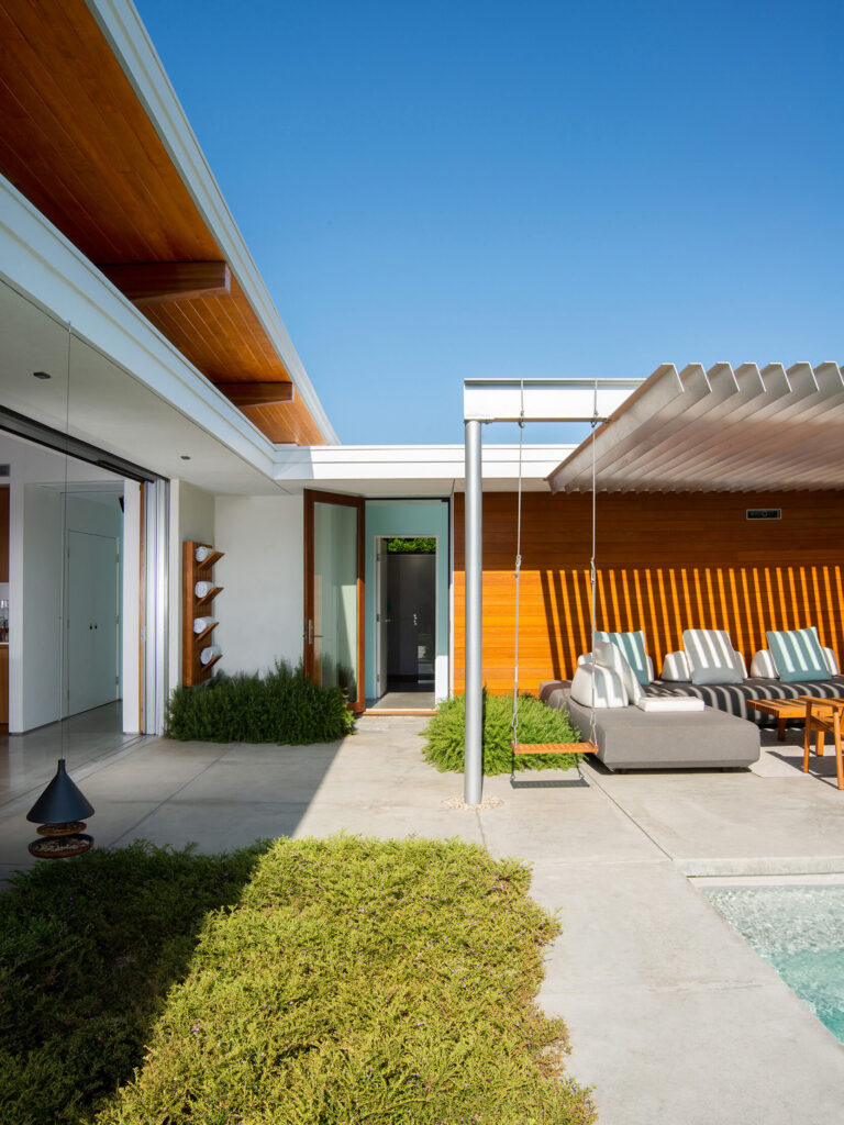 Threshold from indoor to outdoor space at Desert House